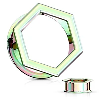 Rainbow PVD Hexagon Bolt Double Flared Tunnels