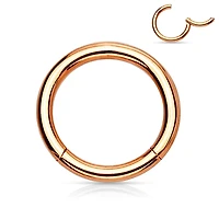 Rose Gold Surgical Steel Hinged Clicker CBR Helix Tragus Cartilage Septum Hoop Ring