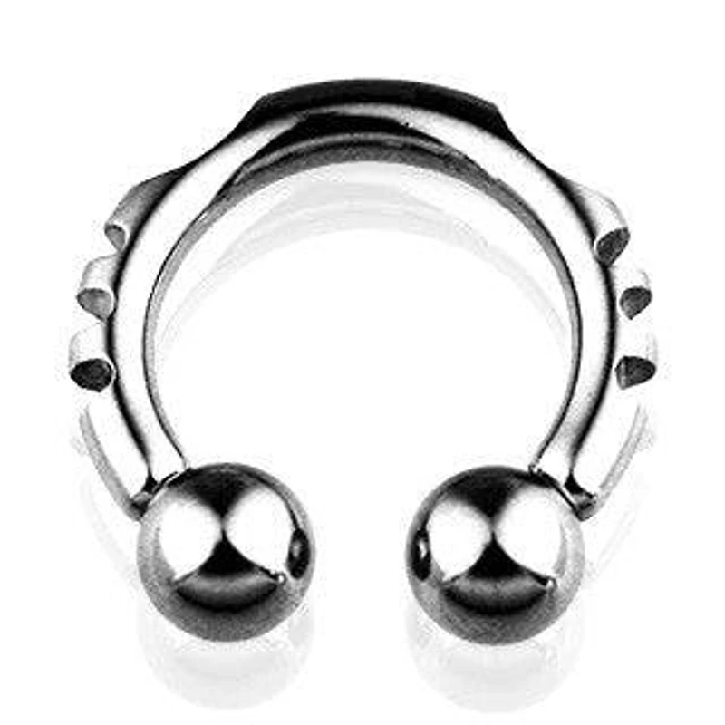 Surgical Steel Carved Horseshoe Barbell with Ball Ends