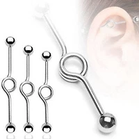 Surgical Steel Circle Loop Design Straight Industrial Barbell