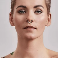Surgical Steel Gold PVD Beaded Tribal Hinged Septum Ring Hoop Clicker