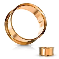 Surgical Steel High Polished Rose Gold Double Flared Ear Gauges Tunnels