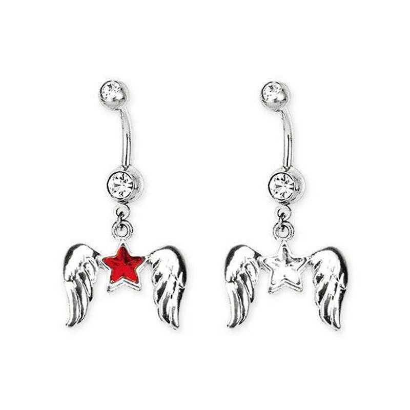 Surgical Steel Star Angel Wings Dangle Belly Button Navel Ring