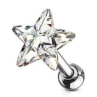 Surgical Steel White Star Helix Barbell