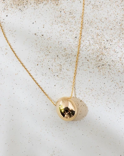 18K Plated Pebble Necklace