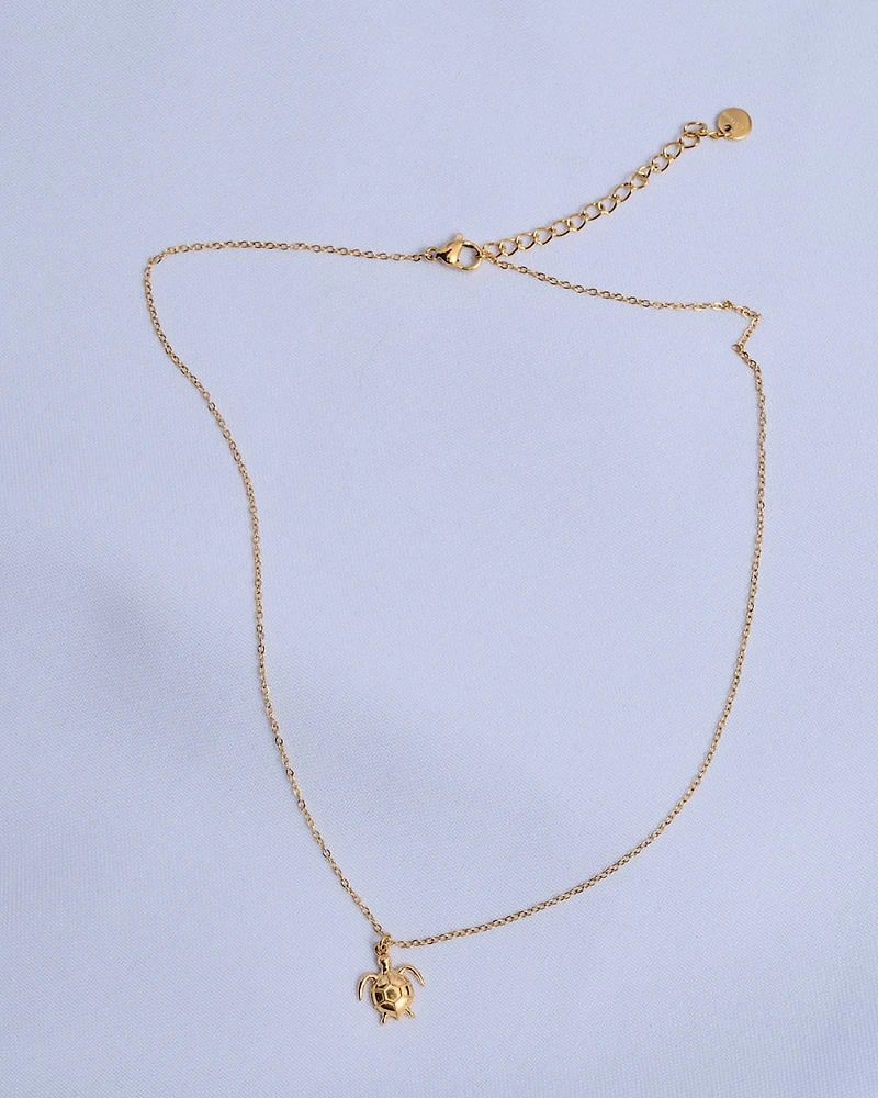 18K Plated Sea Turtle Necklace