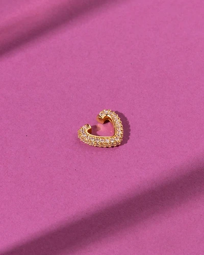 16K Plated Open Heart Earcuff