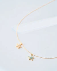 18K Plated Twin Stars Necklace