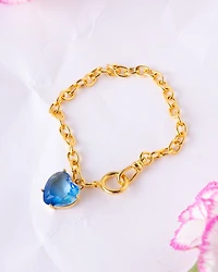 18K Plated Blue Heart Bracelet