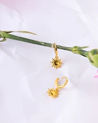16K Plated Dots Sun Earrings