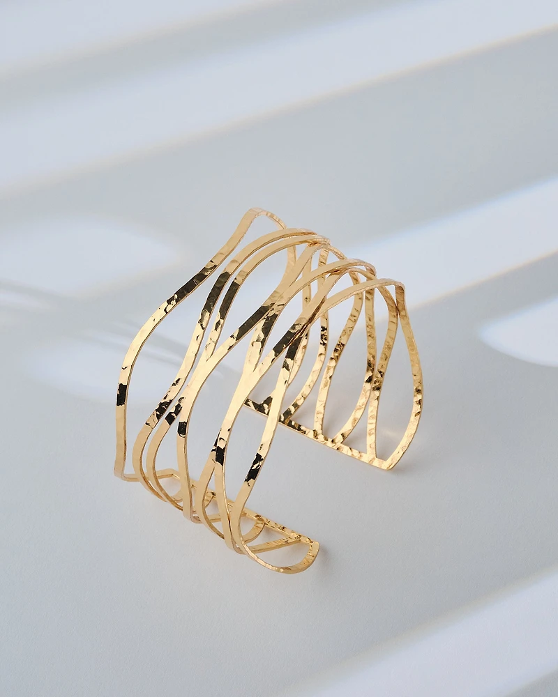 16K Plated Wavy Armcuff