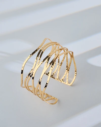 16K Plated Wavy Armcuff