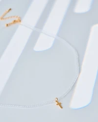 16K Plated Sophia Cross Necklace