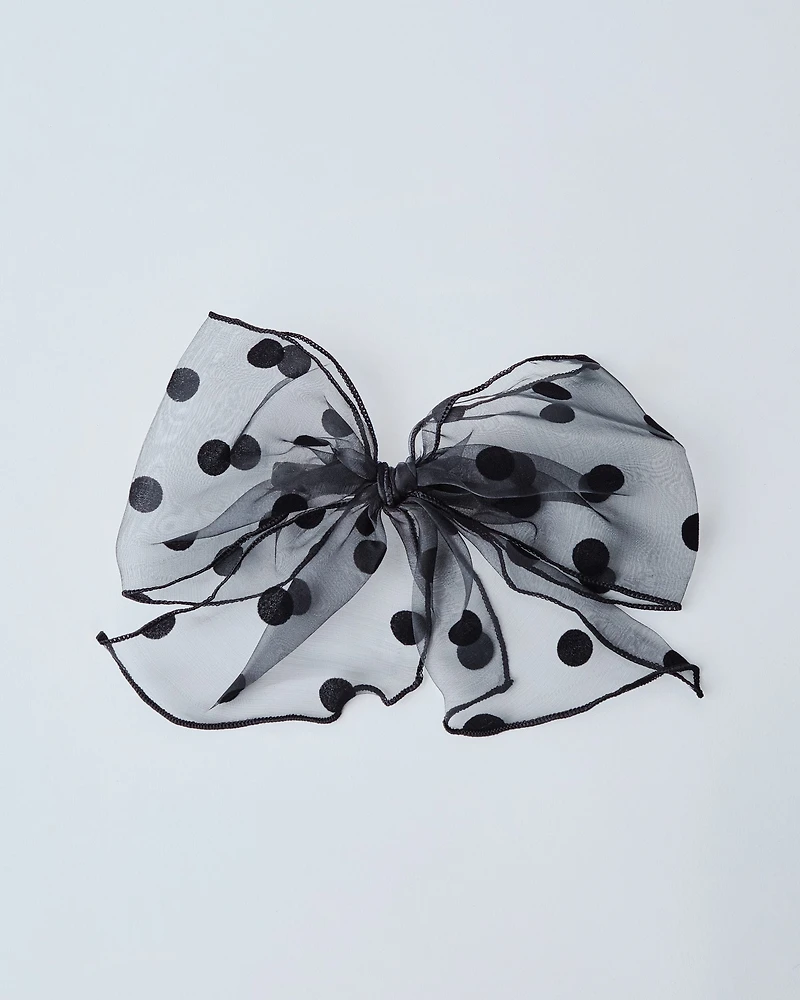 Polka Dot Bow Barrette