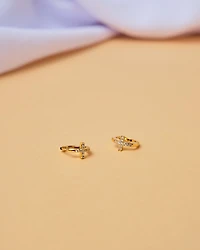 16K Plated Cross Hoop
