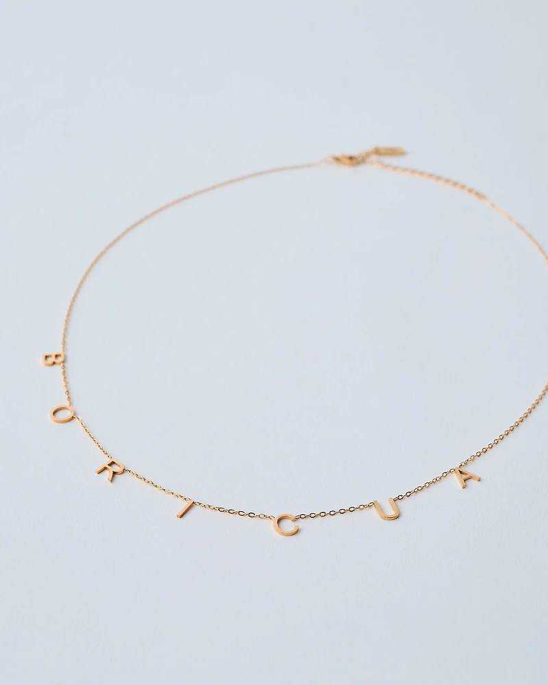 18K Plated BORICUA Necklace
