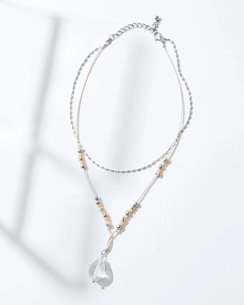 Clear Ball Pendant Necklace