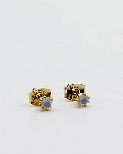 18K Plated Opal Post Earrings