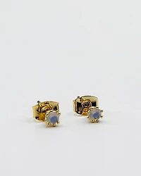 18K Plated Opal Post Earrings