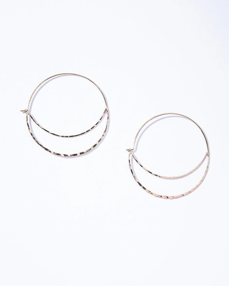 16K Plated Fine Line Hoops