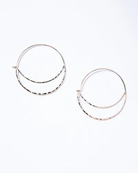 16K Plated Fine Line Hoops