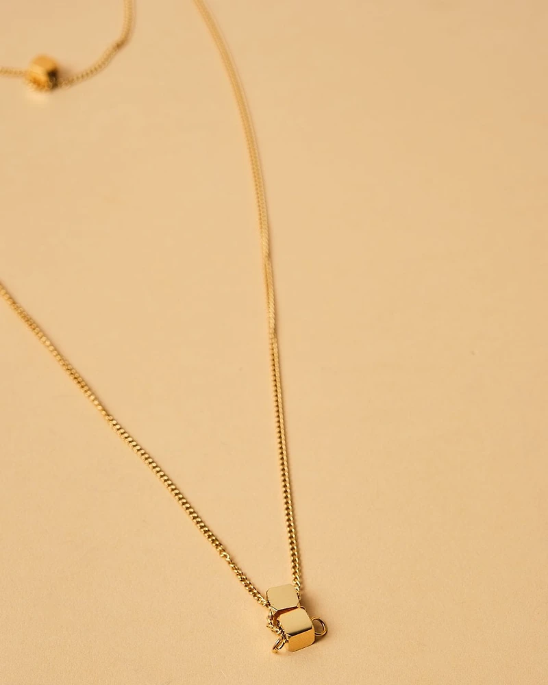 18K Plated Cubes Necklace