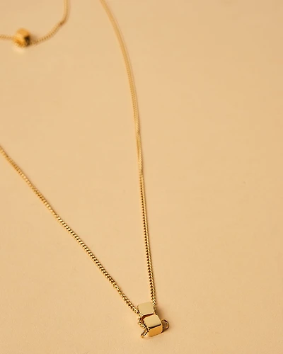 18K Plated Cubes Necklace