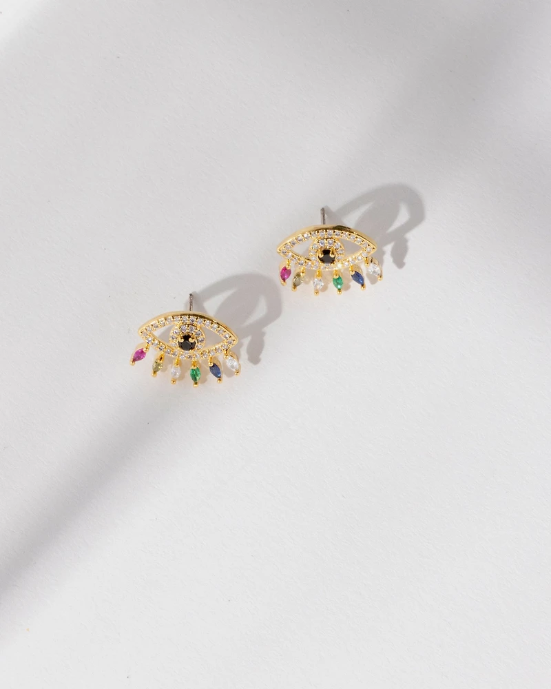 18K Plated See You Earrings