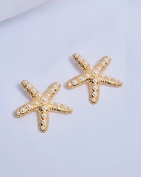 16K Plated Pearly Star Earrings