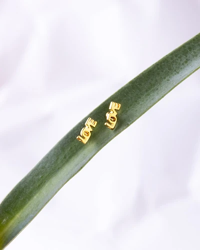 18K Plated Love Post Earrings