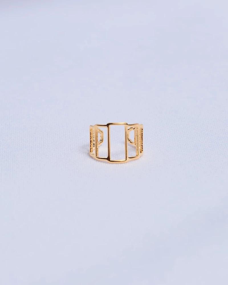16K Plated Rectangles Earcuff