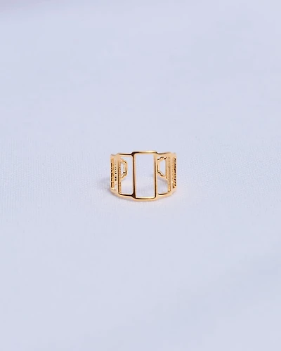 16K Plated Rectangles Earcuff