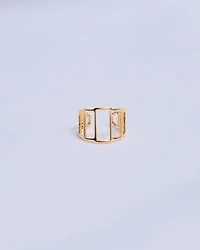 16K Plated Rectangles Earcuff