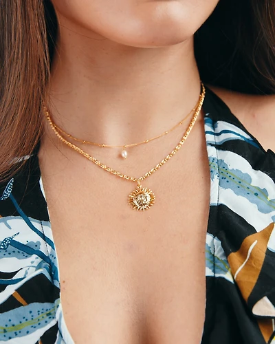 18K Plated Sun Sun Necklace