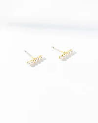18K Plated Pearl Line Earrings