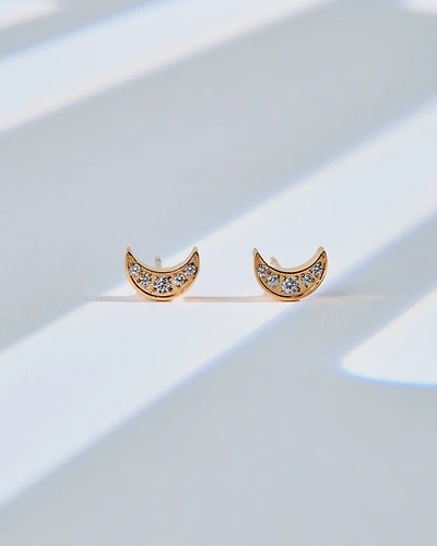 18K Plated Luna Posts