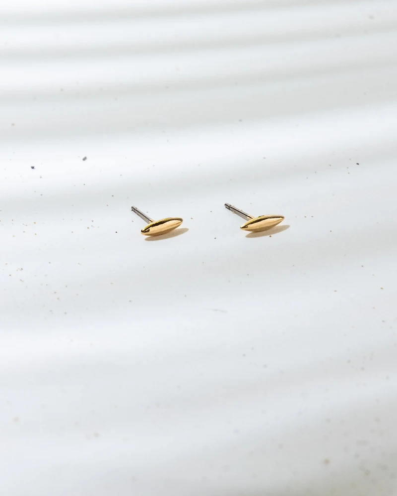 16K Plated Grain Stud Earrings