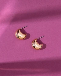 18K Plated Bean Earrings