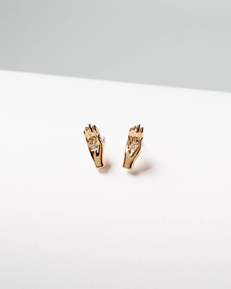 16K Plated Healing Hands Earrings