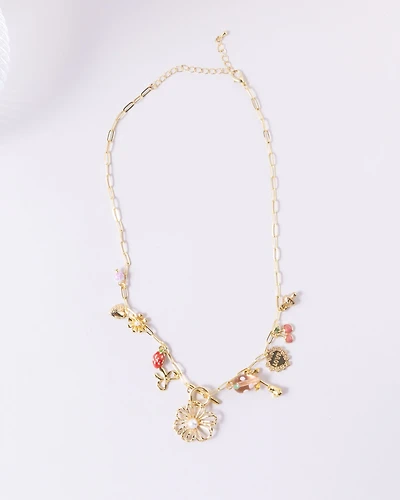 16K Plated Lovely Charm Necklace
