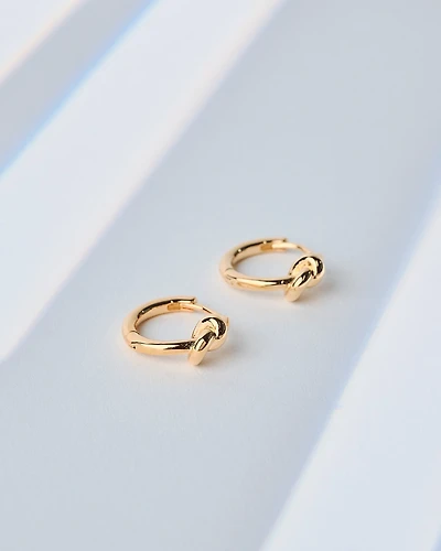 18K Plated Knot Hoops