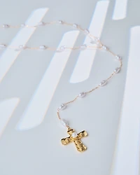 16K Plated Long Rosary Necklace