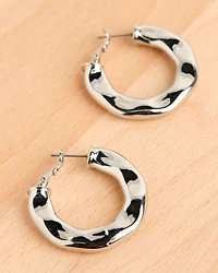 Silver Crushed Hoops