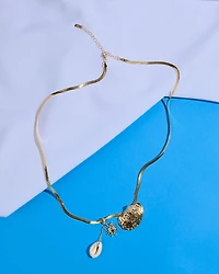 16K Plated Shell Snake Necklace