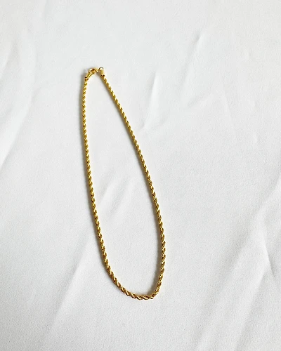 16K Plated Rope Chain Necklace