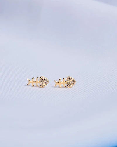 18K Plated Fishy Post Earrings