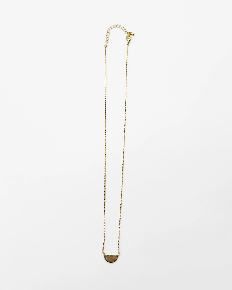 16K Plated Half Circle Necklace