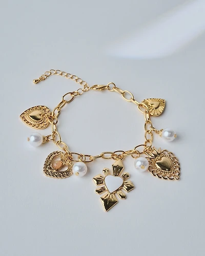 16K Plated Sacred Heart Bracelet