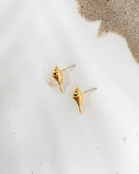 18K Plated Pointy Seashell Earrings