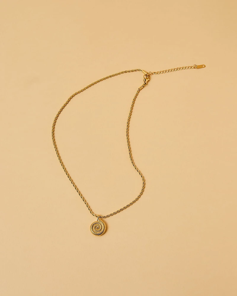 18K Plated Rope and Shell Necklace